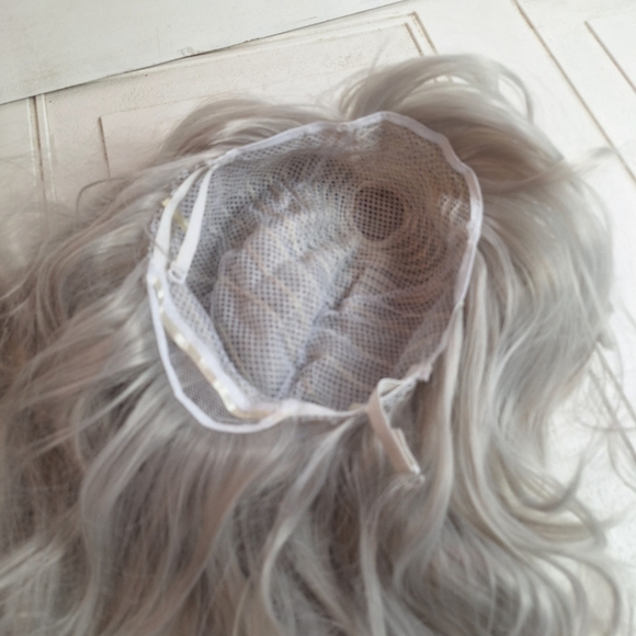 Platinum Salt & Pepper Layered Look White Color Long Hair With Wave/Wear My Wig - Picture 12 of 13